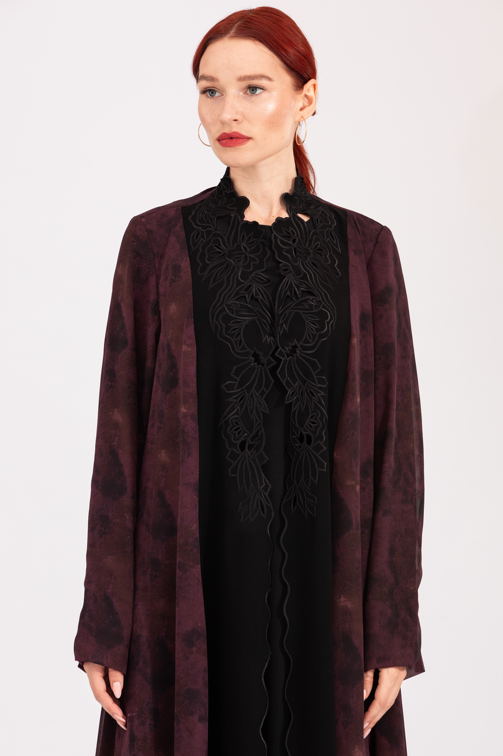 NR8 : Floral Grace Abaya Crepe