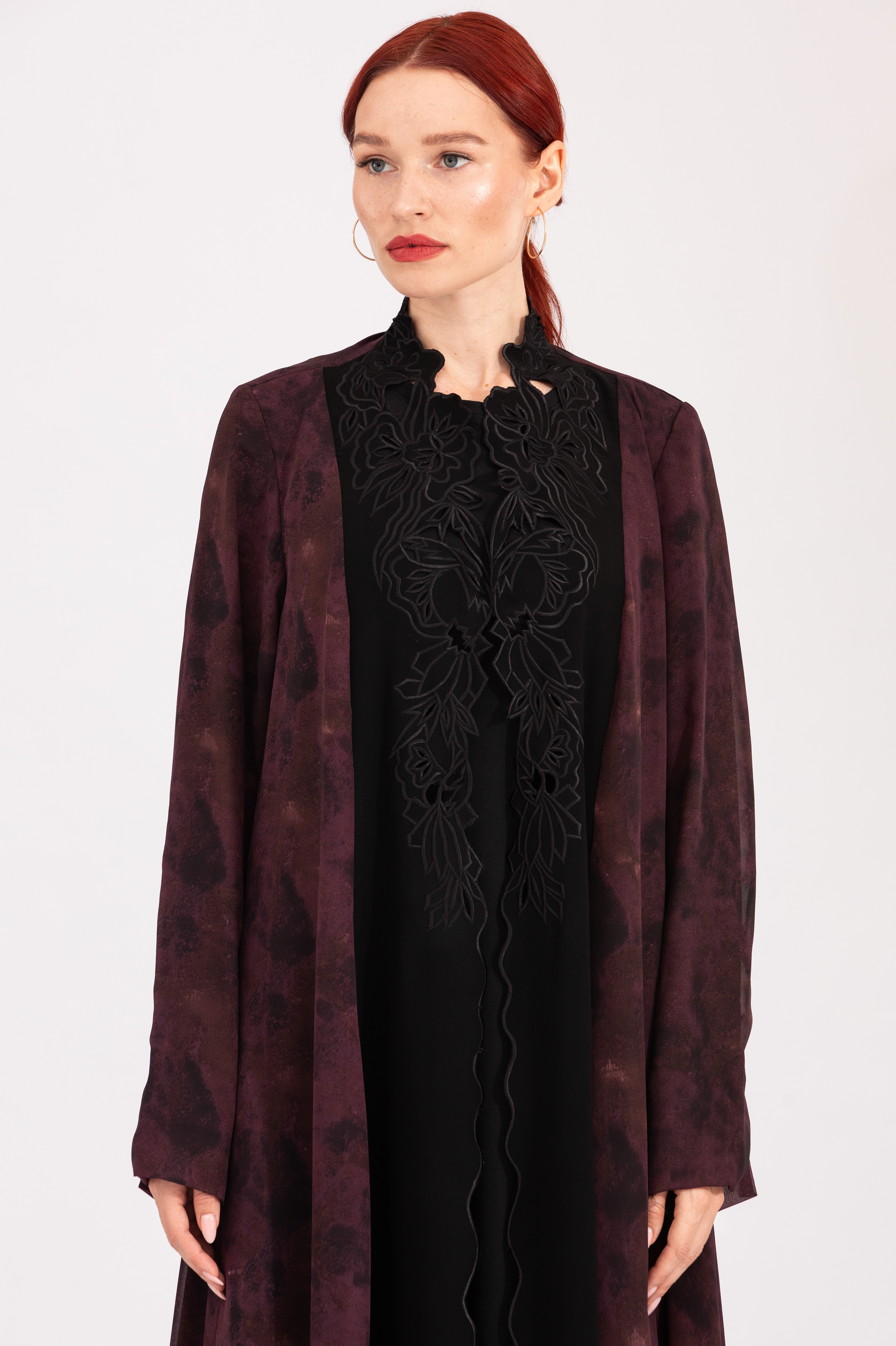 NR8 : Floral Grace Abaya Crepe