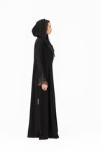 NR44 : Elegant Black Hooded Abaya