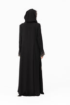 NR44 : Elegant Black Hooded Abaya
