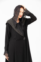 NR44 : Elegant Black Hooded Abaya