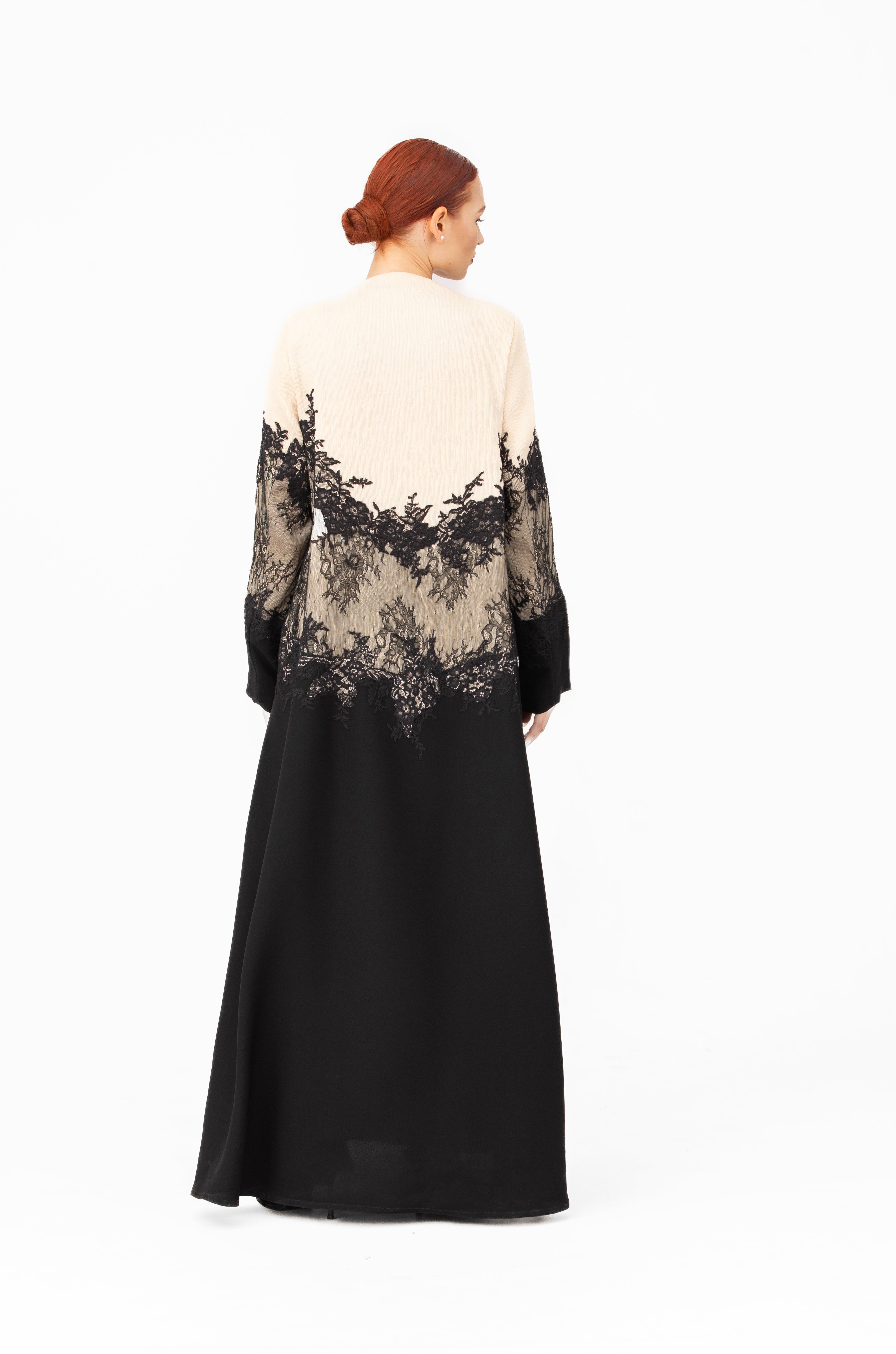 NR46 :Lace Elegance Abaya