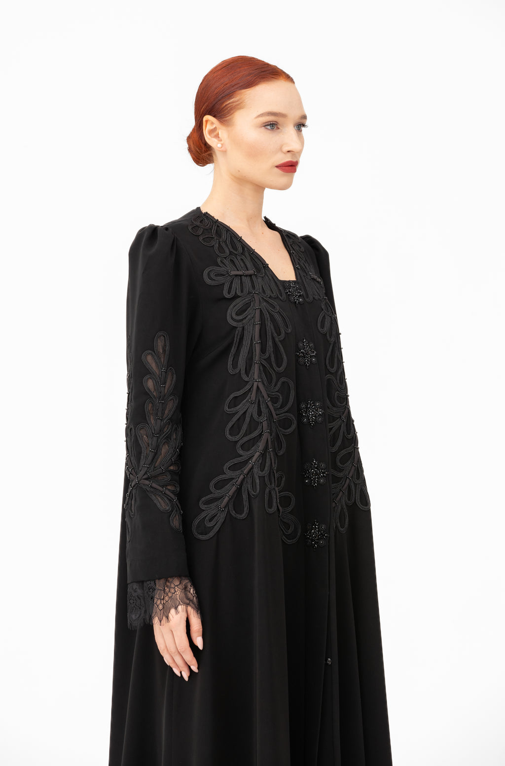 NR51 : Handcrafted Black Abaya