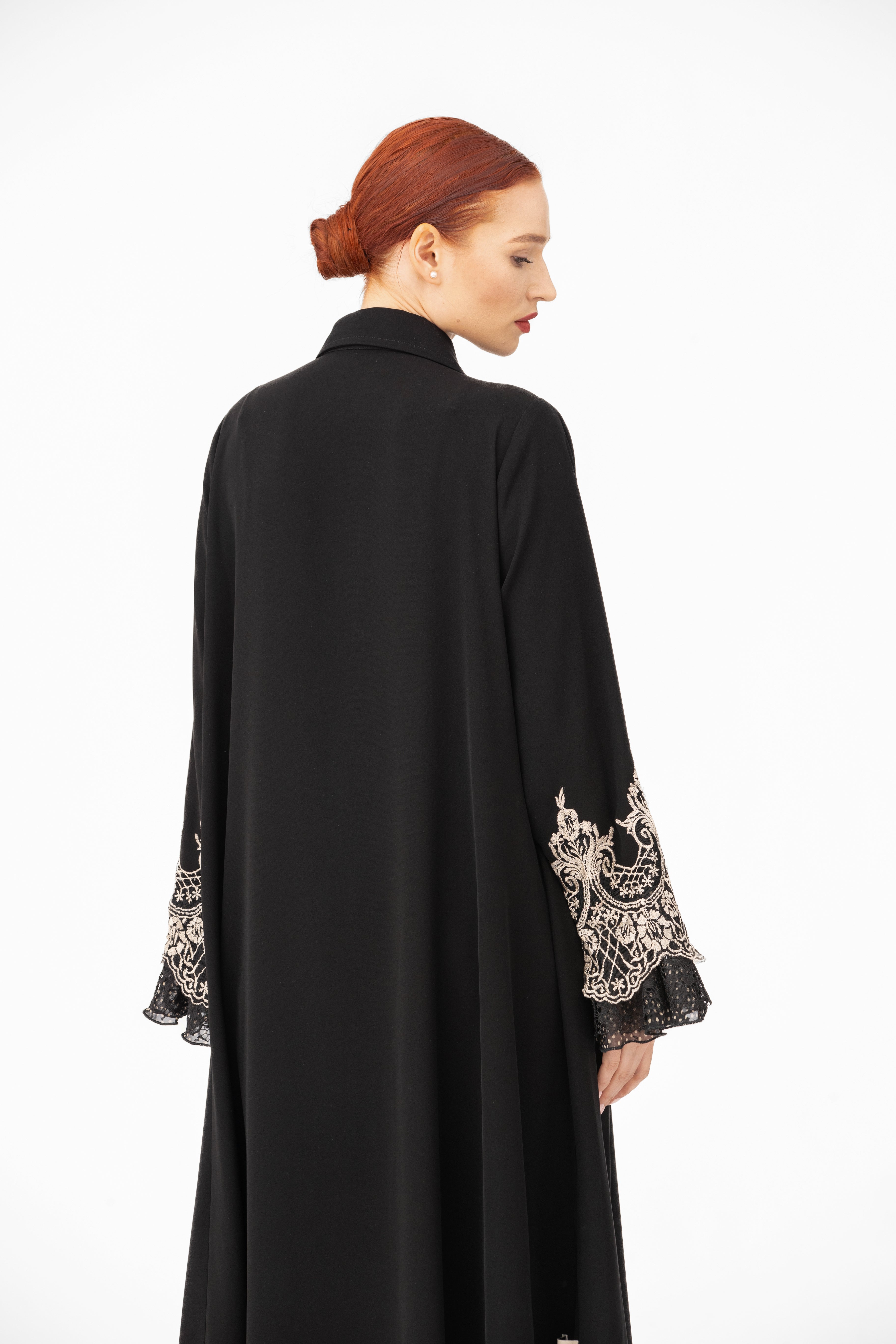 NR64 : Lace Elegance Abaya