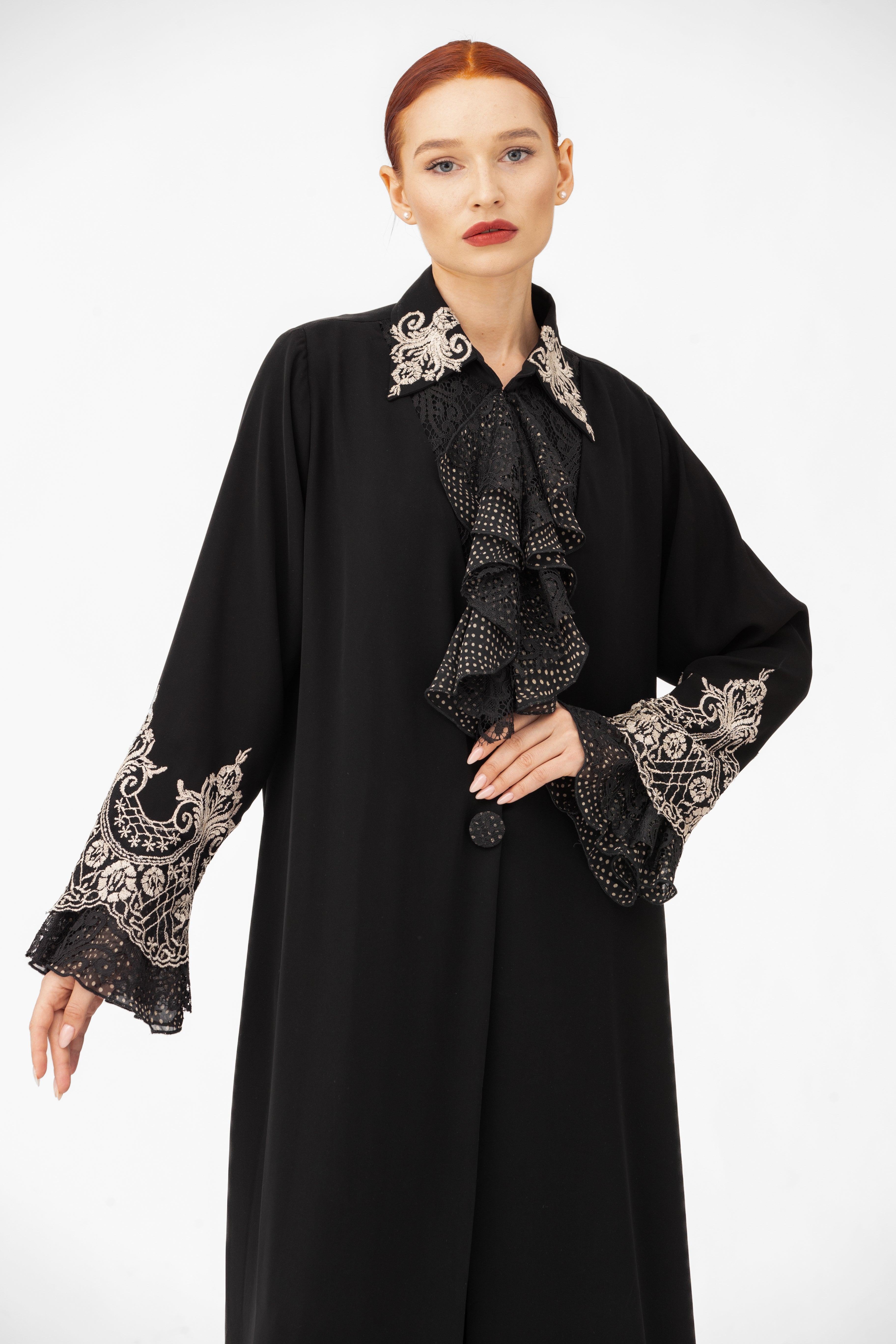 NR64 : Lace Elegance Abaya