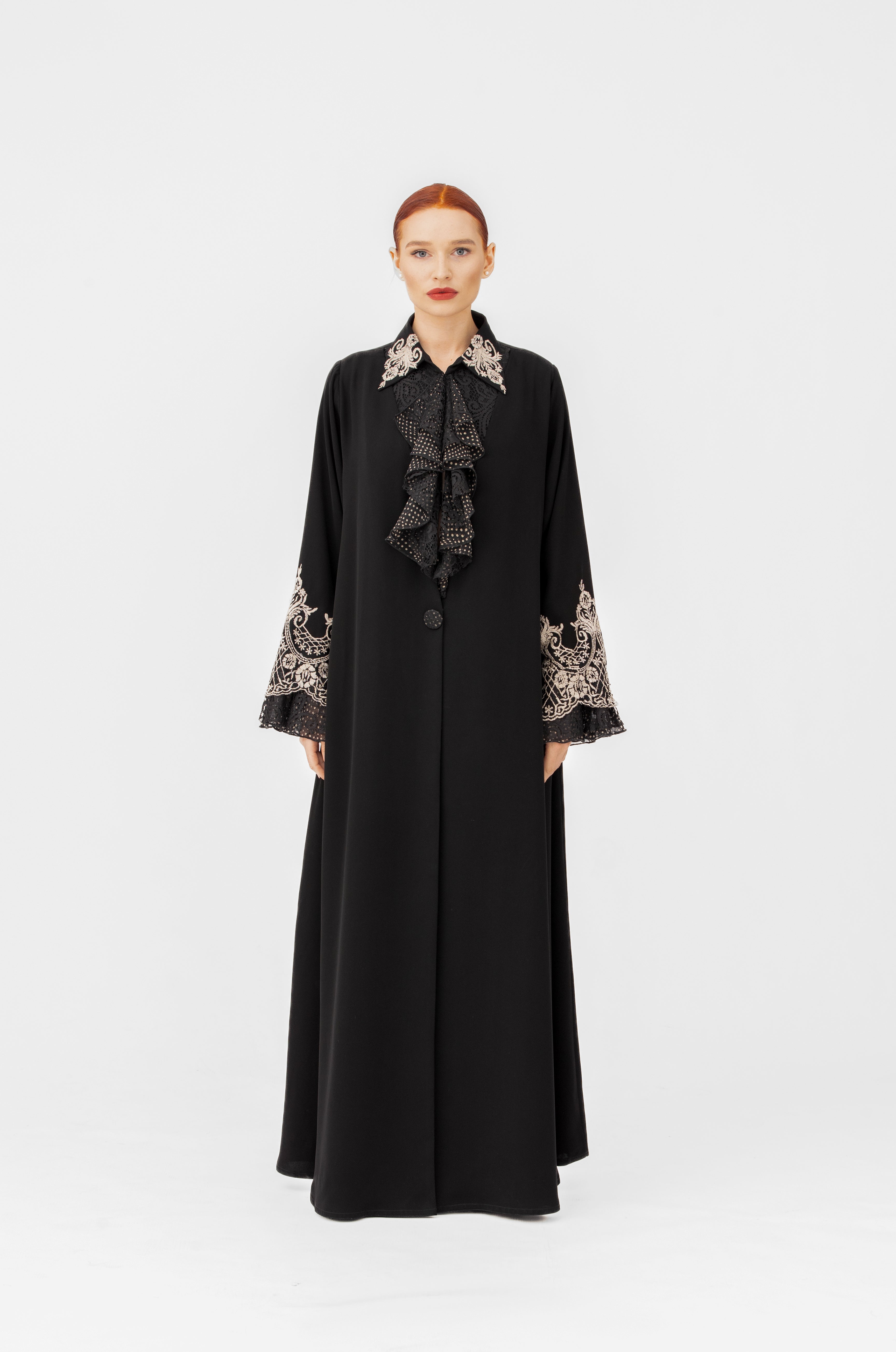 NR64 : Lace Elegance Abaya